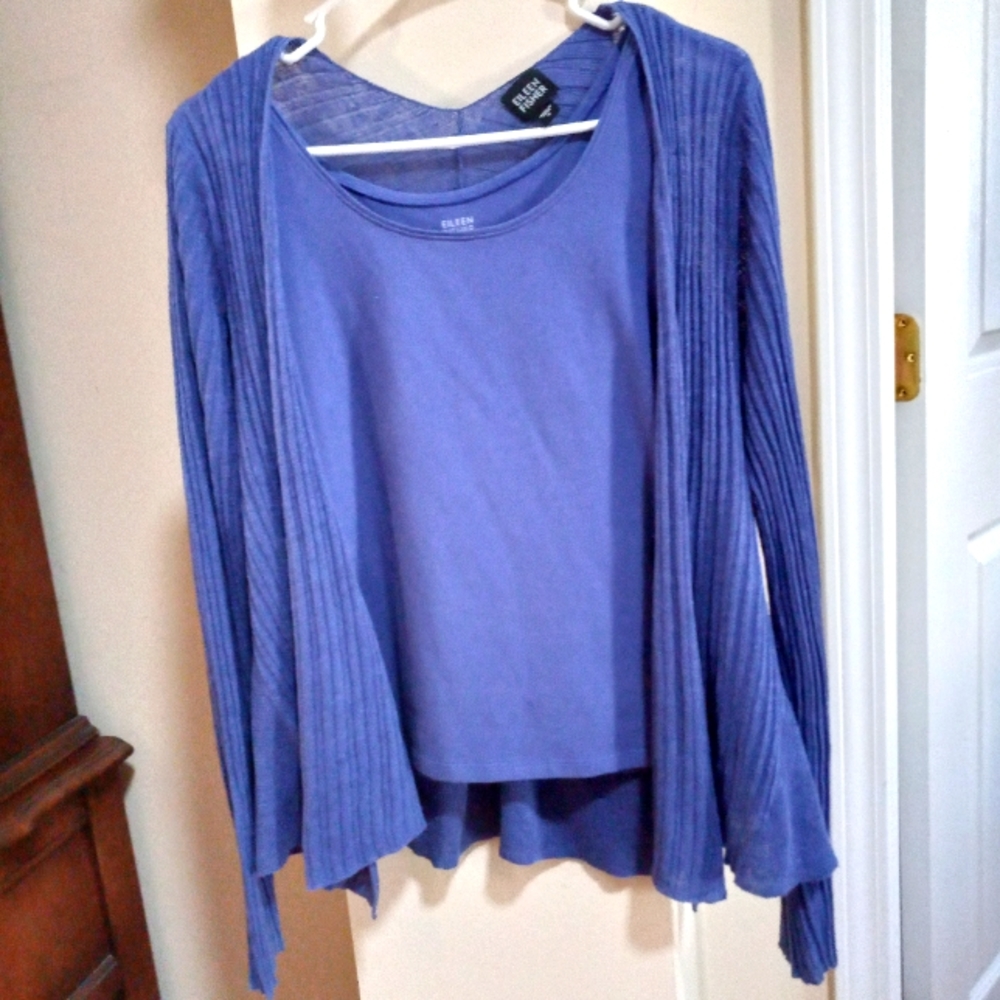 Eileen Fisher 2 pc Set tank & Cardigan S PM